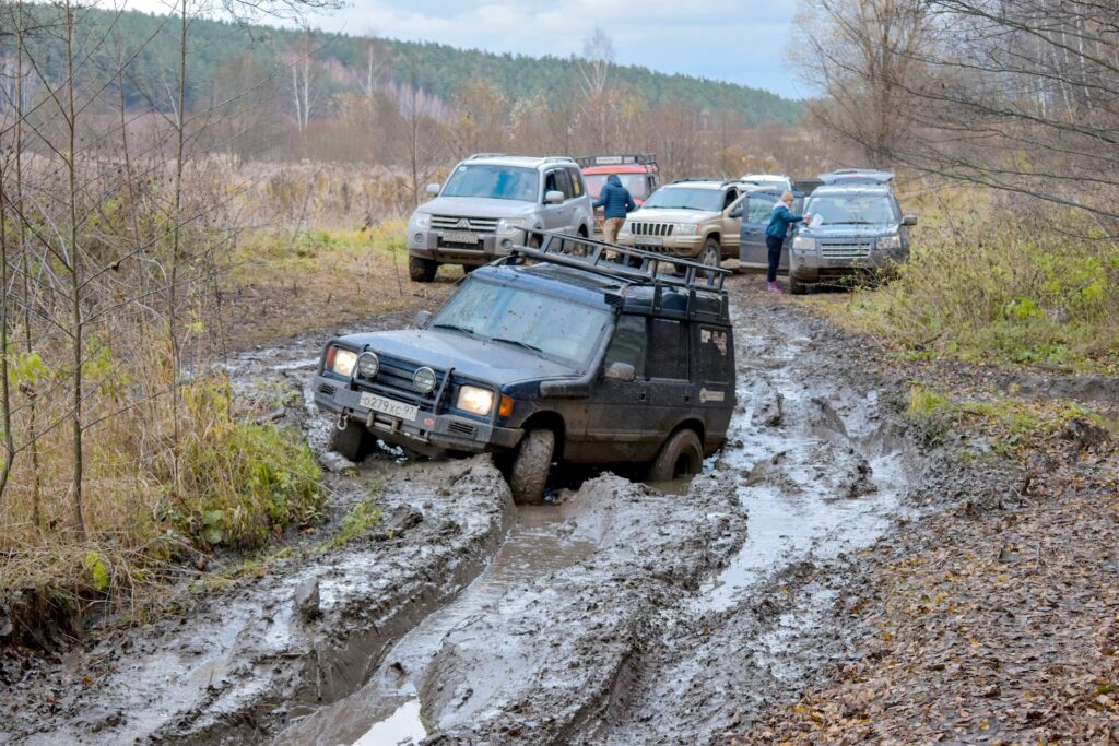 car stuck in mud